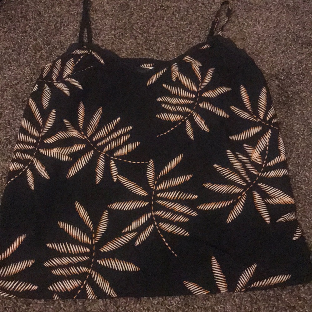 Large black leaf detail tank blouse target brand